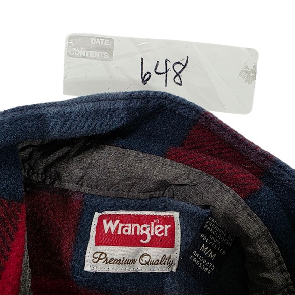 Wrangler Button Up Shirt Mens Multicolor Medium Plaid Flannel Casual Rugged - Picture 12 of 12